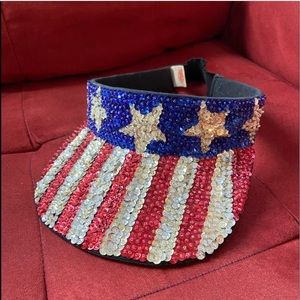 Vtg Sequined Visor Hat | Flying Elephants